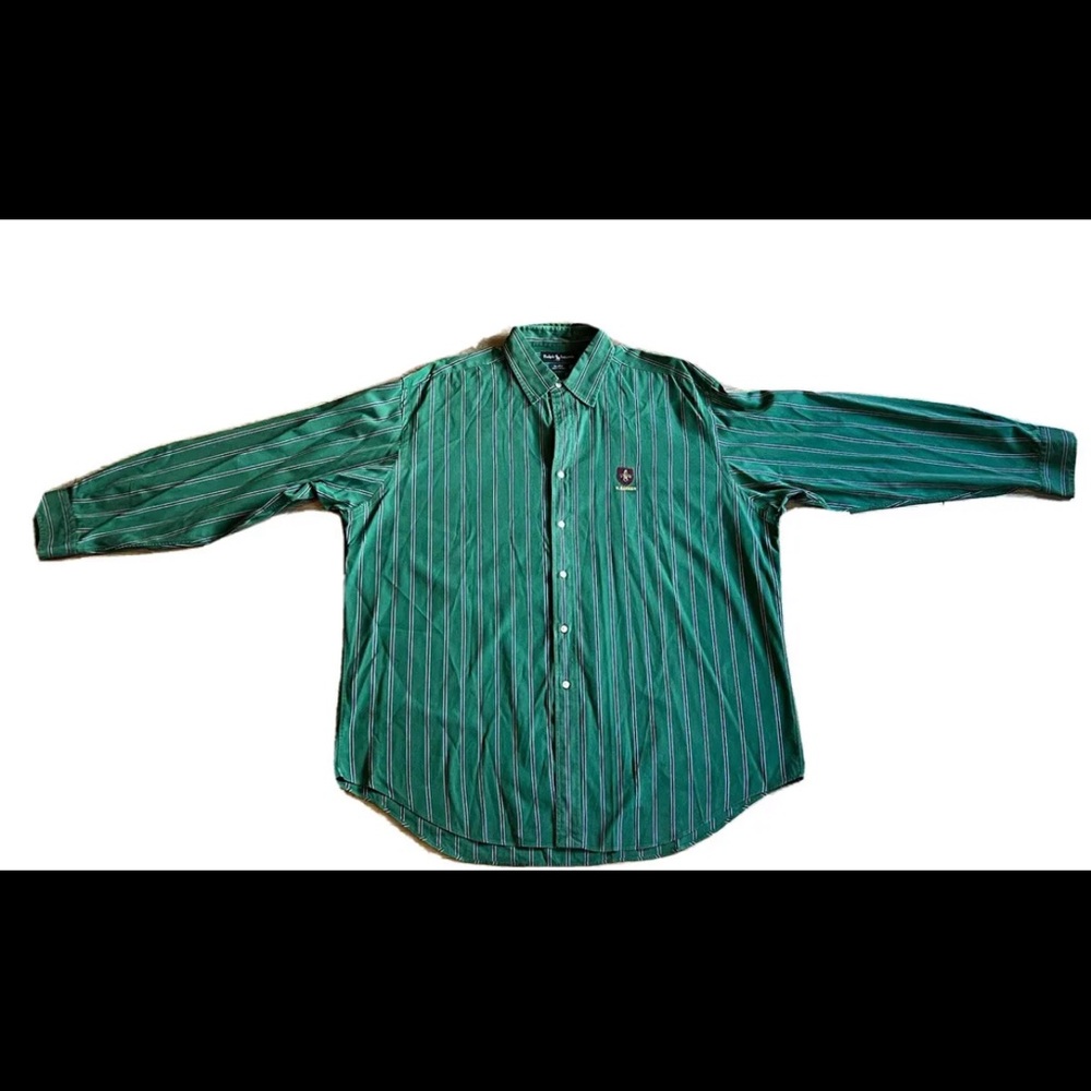 Ralph Lauren Polo Button Up Shirt Adult XL Green Long Sleeve Blaire Men